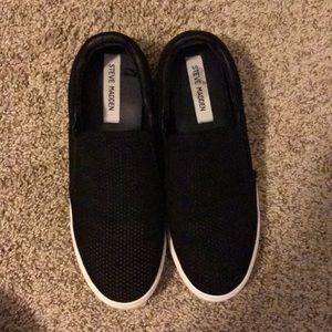 Black Steve Madden designer slip-ons